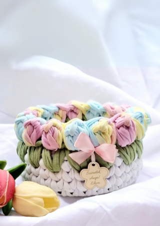 Horgolt tárolókosarak