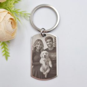   Saját fényképes kulcstartó - téglalap medál kulcskarikán 