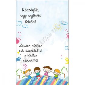   Köszönjük, hogy... - Ajándékkártya óvó néninek könyvjelzőhöz, kulcstartóhoz