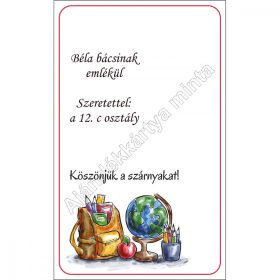   Ajándékkártya tanároknak könyvjelzőhöz, kulcstartóhoz