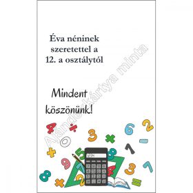   Ajándékkártya matematikatanároknak könyvjelzőhöz, kulcstartóhoz