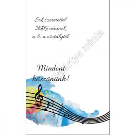   Ajándékkártya énektanároknak, zenetanároknak könyvjelzőhöz, kulcstartóhoz