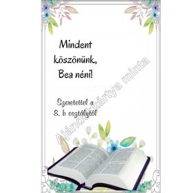   Ajándékkártya tanároknak könyvjelzőhöz, kulcstartóhoz