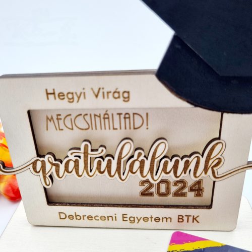 Ballagási ajándék - Gravírozott pénzátadó / ajándékkártya átadó