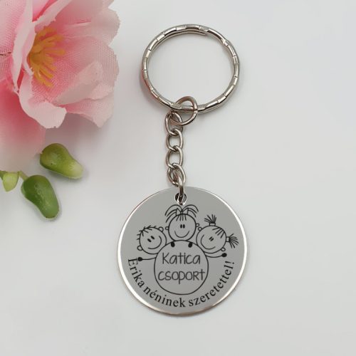 Köszönetajándék óvónéninek, ajándék óvó néninek, gravírozott kulcstartó - ajándékok óvónőknek