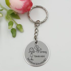 Köszönetajándék óvónéninek, ajándék óvó néninek, gravírozott kulcstartó - ajándékok óvónőknek