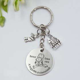 Köszönetajándék óvónéninek, ajándék óvó néninek, gravírozott kulcstartó - ajándékok óvónőknek