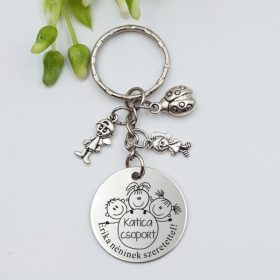 Köszönetajándék óvónéninek, ajándék óvó néninek, gravírozott kulcstartó - ajándékok óvónőknek