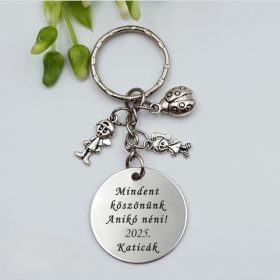 Köszönetajándék óvónéninek, ajándék óvó néninek, gravírozott kulcstartó - ajándékok óvónőknek