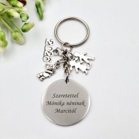 Köszönetajándék óvónéninek, ajándék óvó néninek, gravírozott kulcstartó - ajándékok óvónőknek
