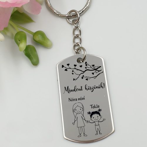 Köszönetajándék óvónéninek, ajándék óvó néninek, gravírozott kulcstartó - ajándékok óvónőknek