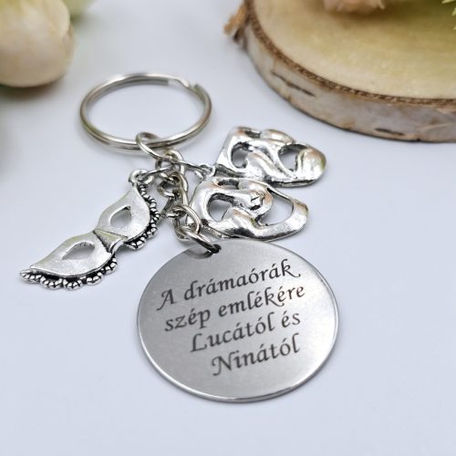 Ballagási kulcstartó drámatanároknak, ajándék dráma tanárnak 