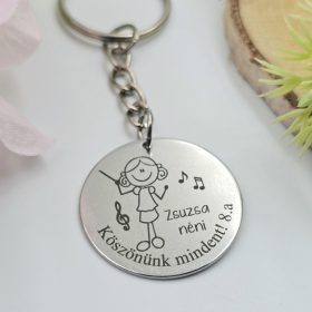 Ballagási kulcstartó énektanároknak, ajándék ének tanárnak 