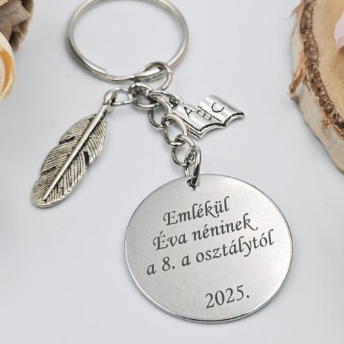 Ballagási kulcstartó magyartanároknak, ajándék magyar tanárnak 