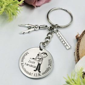 Ballagási kulcstartó matektanároknak, ajándék matematika tanárnak 