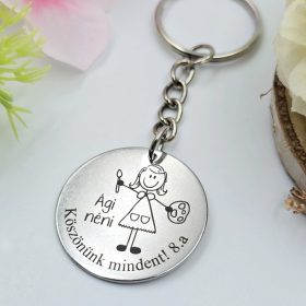 Ballagási kulcstartó rajztanároknak, ajándék rajz tanárnak 