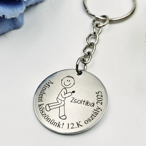 Ballagási kulcstartó testneveléstanároknak, ajándék testnevelés tanárnak 