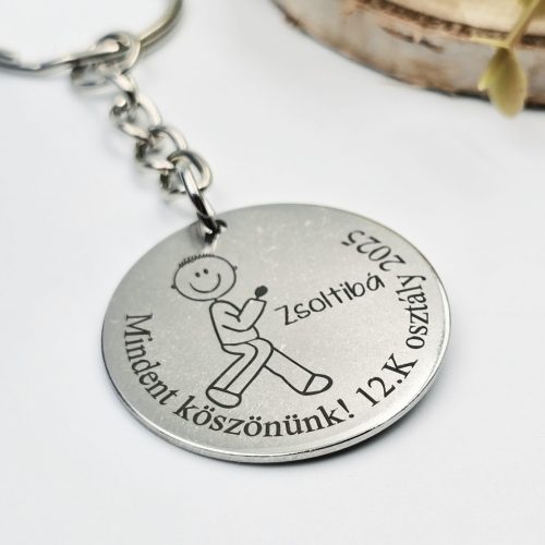 Ballagási kulcstartó testneveléstanároknak, ajándék testnevelés tanárnak 