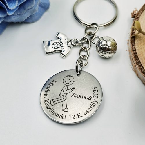 Ballagási kulcstartó testneveléstanároknak, ajándék testnevelés tanárnak 