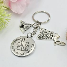 Ballagási kulcstartó történelemtanároknak, ajándék történelem tanárnak 