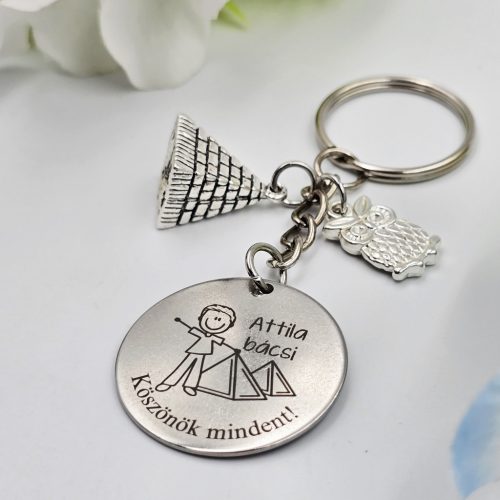 Ballagási kulcstartó történelemtanároknak, ajándék történelem tanárnak 