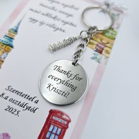 Ballagási kulcstartó angoltanároknak, ajándék angoltanárnak 