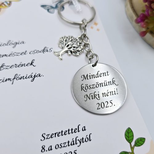 Ballagási kulcstartó biológiatanároknak, ajándék biológia tanárnak 