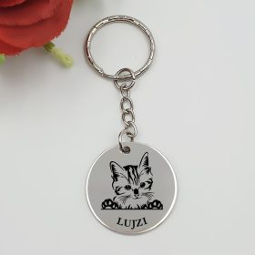 Cicás kulcstartó saját cicád nevével - 01.