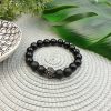 "Jessica" - ásvány karkötő fekete ónix ásványgyöngyökkel, csillogó shamballával