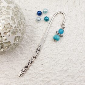 "Rebecca" - könyvjelző kék jáde angyalkával