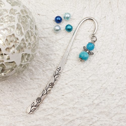 "Rebecca" - könyvjelző kék jáde angyalkával