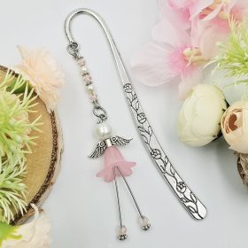   "Deborah" - könyvjelző rózsaszín akril angyalkával