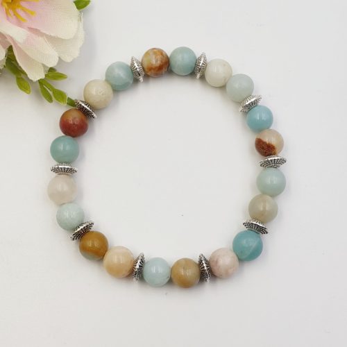 "Rachel" - ásvány karkötő színes amazonit gyöngyökkel
