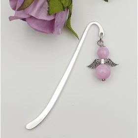   "Virginia" - ásványgyöngyös mini könyvjelző jáde angyalkával