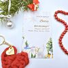 Horgolt szív kulcstartó gravírozott medállal, egyedi karácsonyi ajándékkártyán- 1 (több szín)