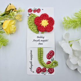Virágos könyvjelző felirattal - Ajándék óvó néninek, tanár néninek