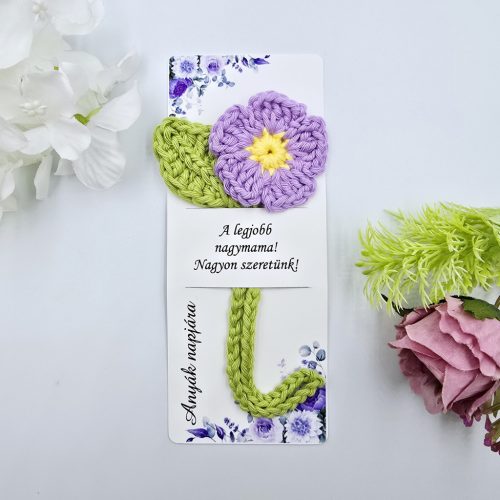 Virágos könyvjelző felirattal - Ajándék óvó néninek, tanár néninek