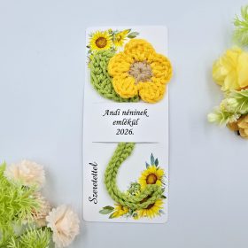 Virágos könyvjelző felirattal - Ajándék óvó néninek, tanár néninek