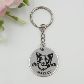 Kutyás kulcstartó saját kutyusod nevével - border collie