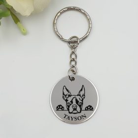   Kutyás kulcstartó saját kutyusod nevével - boston terrier
