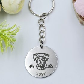 Kutyás kulcstartó saját kutyusod nevével - boxer