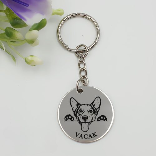 Kutyás kulcstartó saját kutyusod nevével - corgi