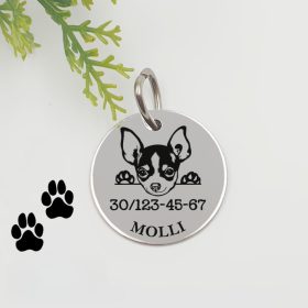 Kutyabiléta saját kutyusod nevével - csivava 3. (2 cm-es medál) ()