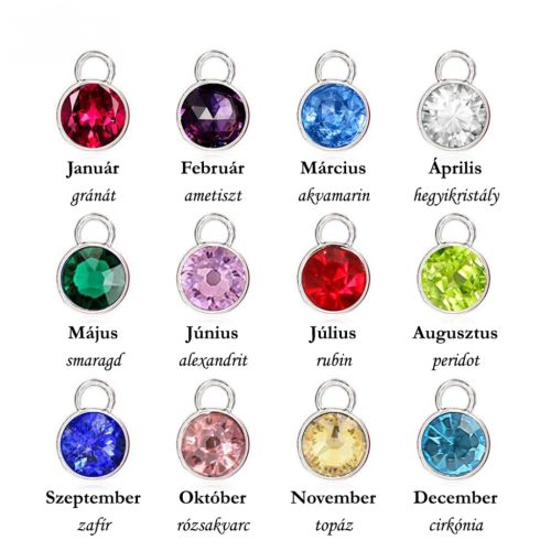 "Gyermekeink" - Nemesacél kulcstartó választható medálszámmal, születéskővel
