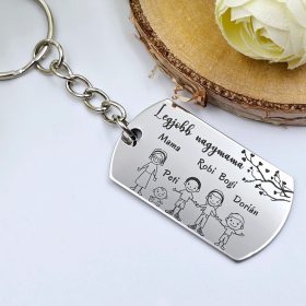 Ajándék nagymamának, "Összetartozunk" - unokás kulcstartó