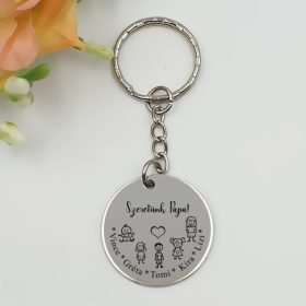 Ajándék a nagypapának,  unokás kulcstartó 