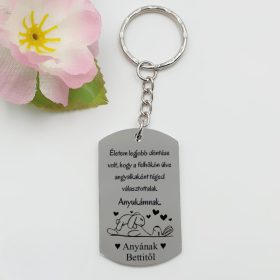   Kulcstartó "Életem legjobb döntése volt..." felirattal, egyedi névvel 
