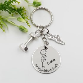 Ajándék sportolónak - kulcstartó grafikával, sportos ajándék 