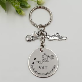 Ajándék röplabdás lánynak - kulcstartó grafikával, egyedi névvel, felirattal 