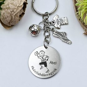 Ajándék kézilabdásnak - kulcstartó grafikával, kézilabdás ajándék 